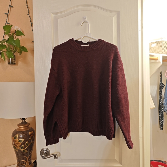 Sweaters - Burgundy Knit Sweater